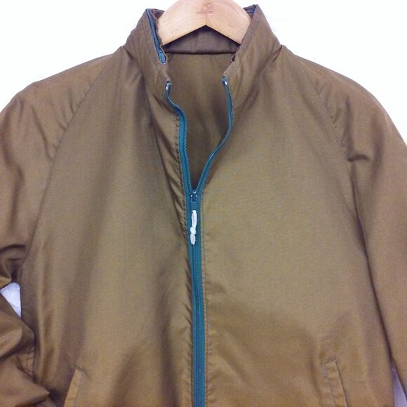 Vintage Chore Coat Utility Jacket Unisex-M/L Nylon Canvas Hood Zipper Pockets - Picture 5 of 10